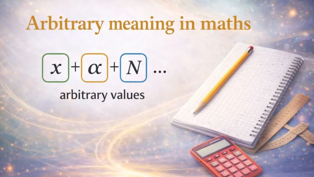 Arbitrary meaning in maths