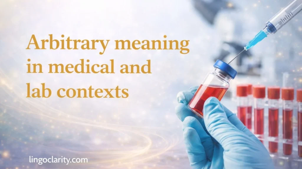 Arbitrary meaning in medical and lab contexts