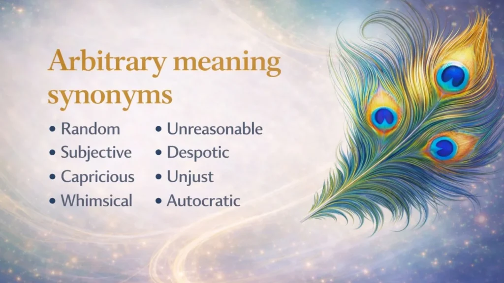 Arbitrary meaning synonyms