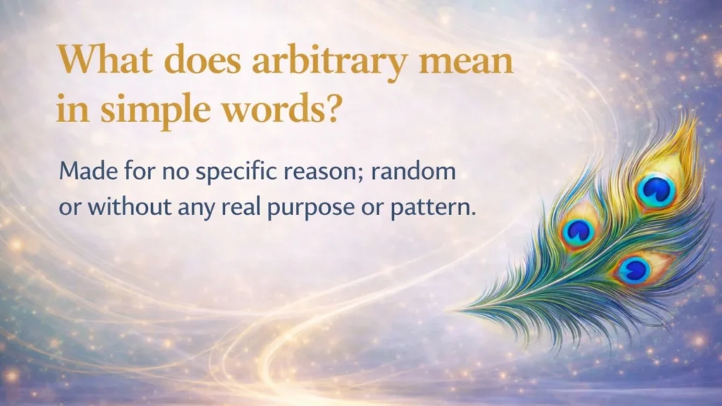 What does arbitrary mean in simple words?