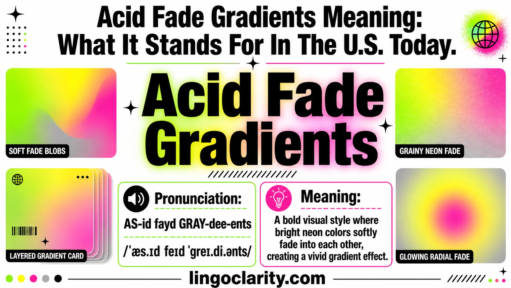 Neon acid color gradient fading across a modern design background.