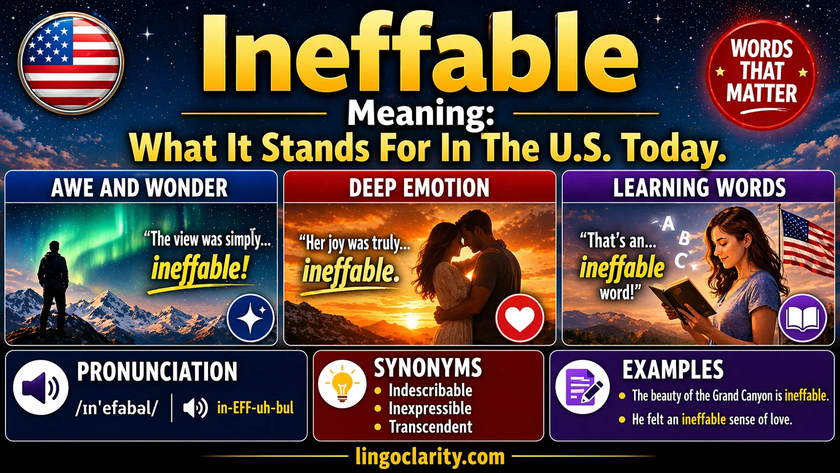 Pronunciation, Synonyms, and Examples simple examples that show wonder and strong emotion