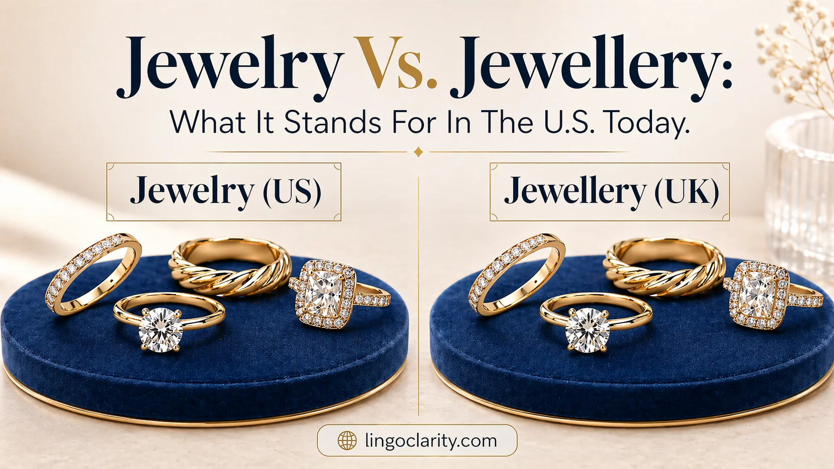 Jewelry vs Jewellery spelling comparison for US and UK English
