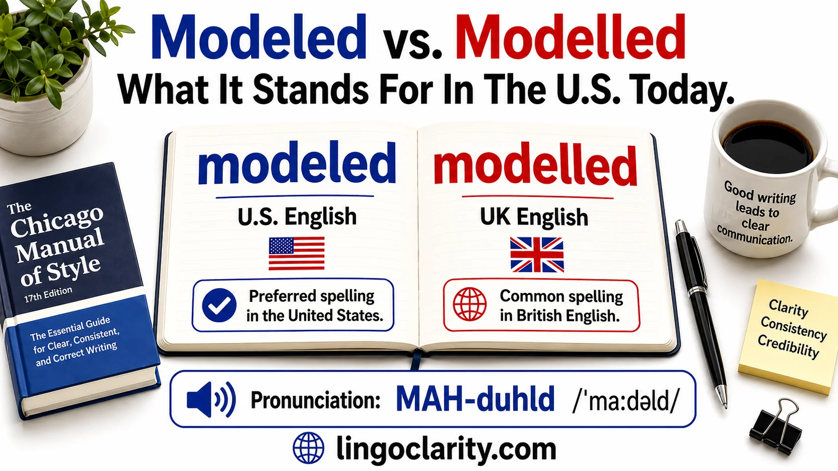 Notebook comparing modeled and modelled spelling choices for US and UK English.