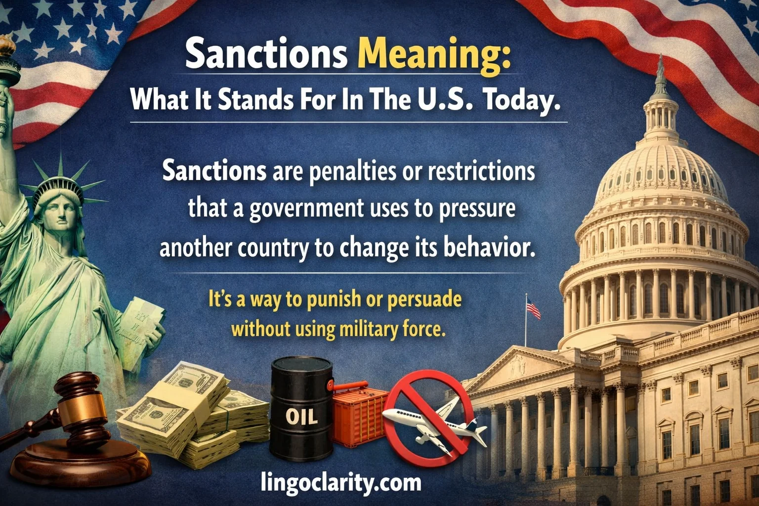 a simple English definition, combining political news context with language learning for beginners.