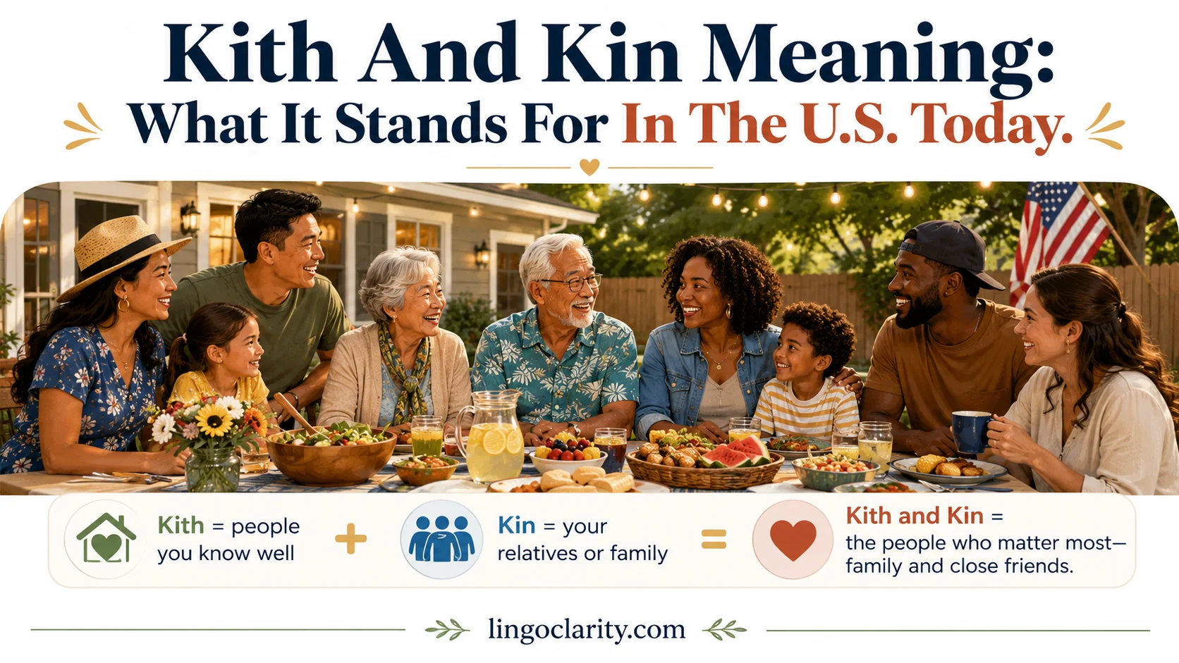 Relatives and close friends gathered at a backyard table to show kith and kin.