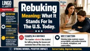 Teacher calmly correcting a student to show the meaning of rebuking in English