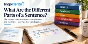 Five-step method for finding the parts of a sentence, starting with the verb